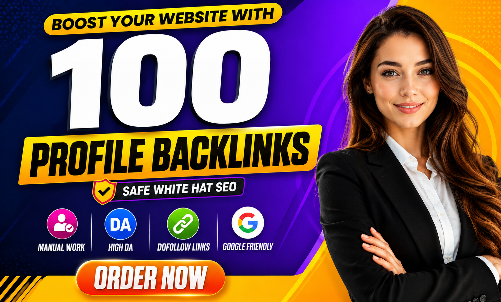 I Will Build 100 Trusted Profile Authority Backlinks with DA 50&ndash;90+ sites 