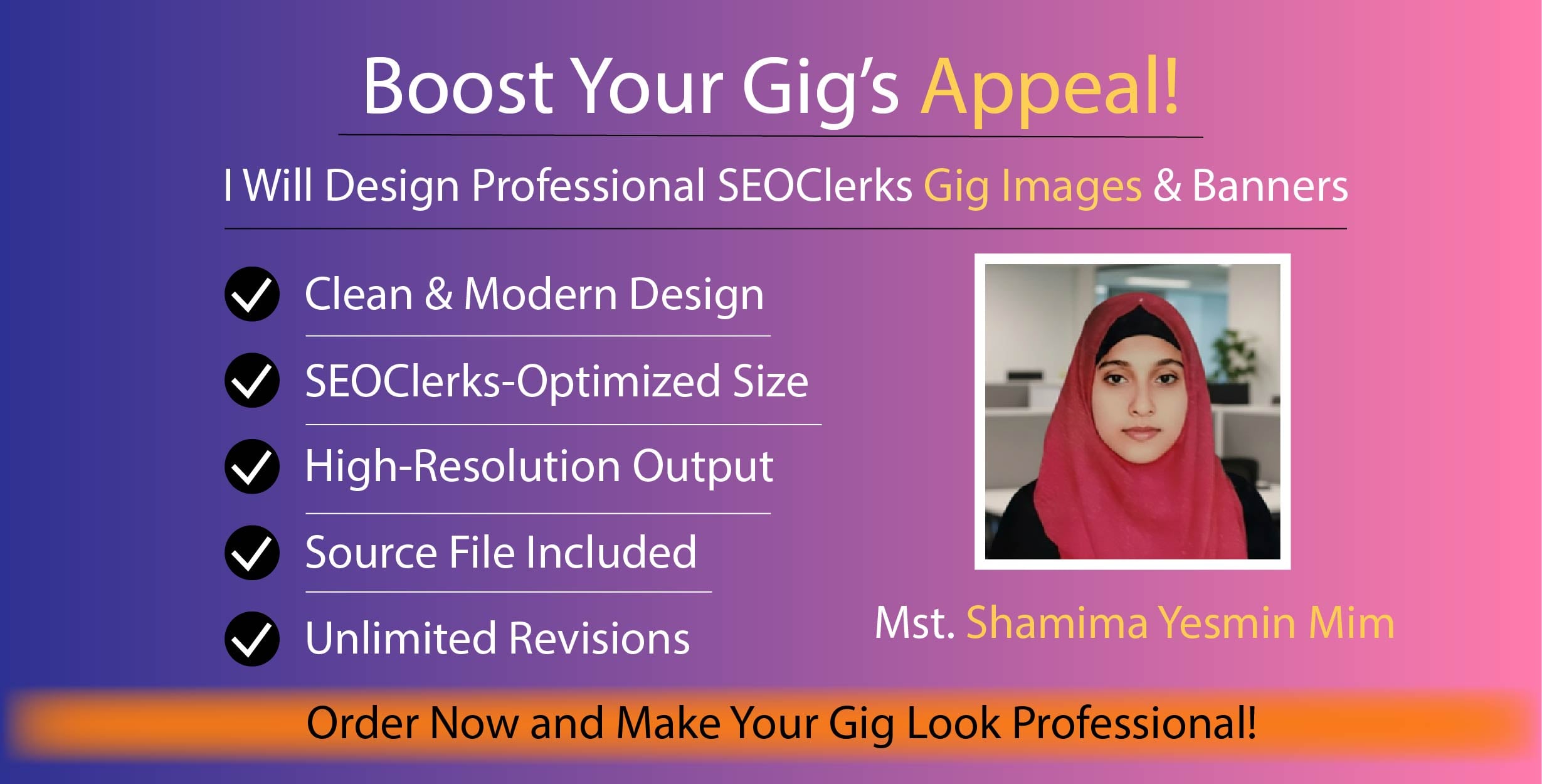 I will create eye-catching SEOClerks gig images and banners that convert