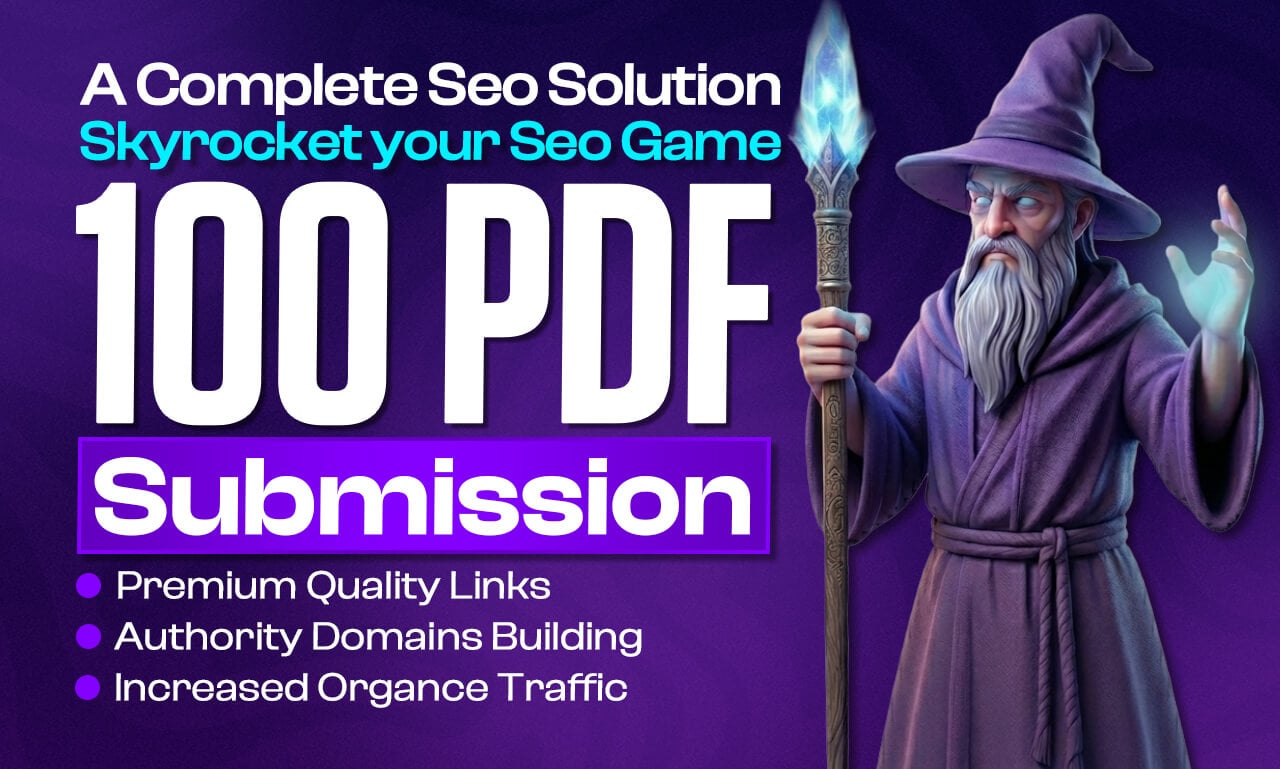 I will create 100 high quality PDF submission backlinks for SEO