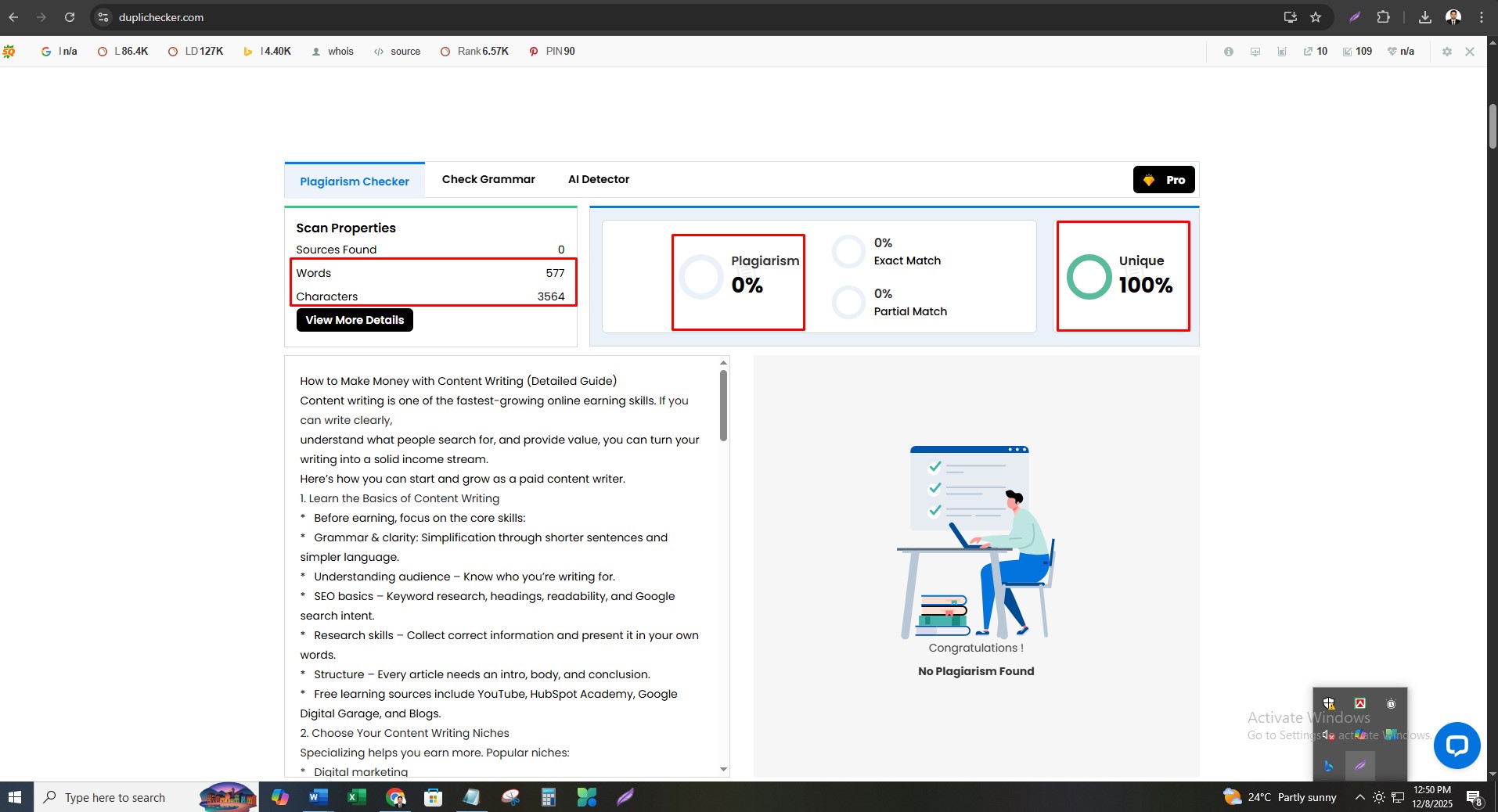 1000&times;2 words of high-quality, SEO optimized, human-written content for your blog