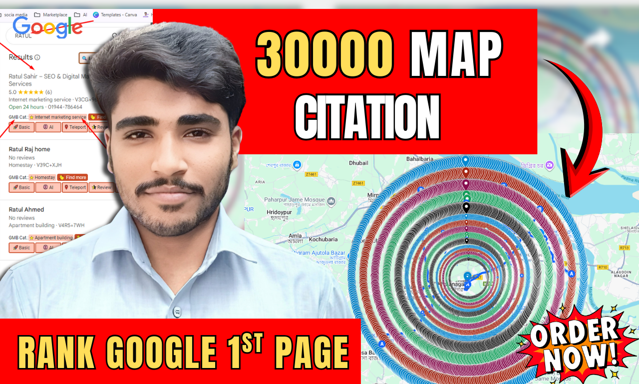 I will do 30,000 google map citations for local seo and gmb ranking