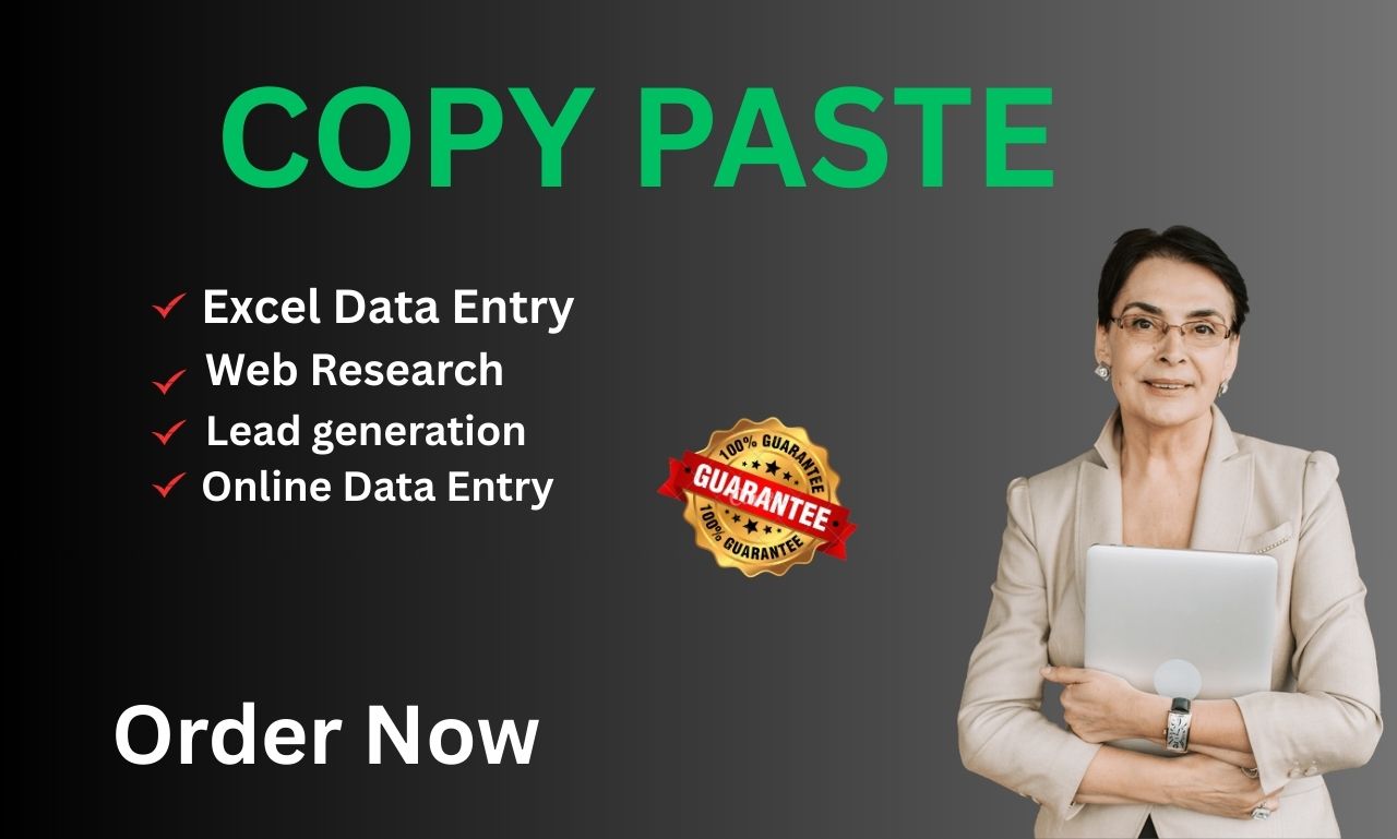 Data entry, copy paste and excel data entry work for you