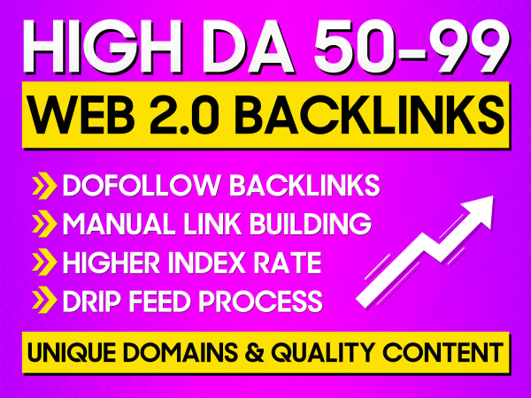 Powerful DA 50 plus Web 2.0 Backlinks &ndash; 100% Manual & SEO Friendly
