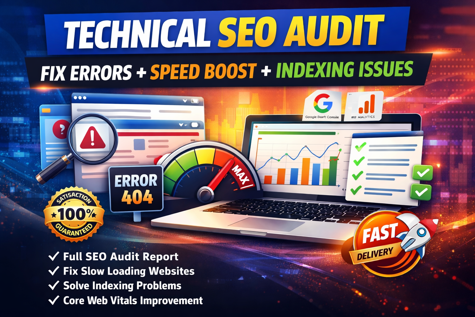 I will do technical SEO audit for WordPress site and fix indexing, speed & errors