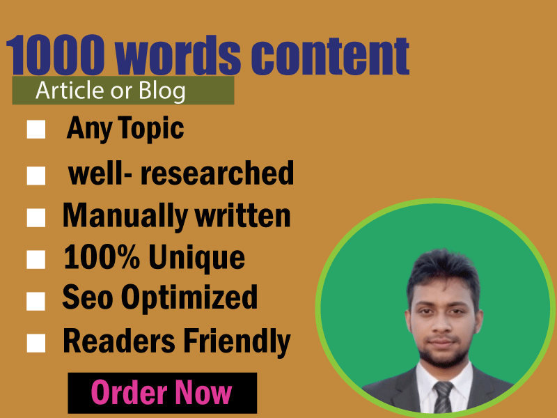 I will write SEO optimized blog posts, articles & web content