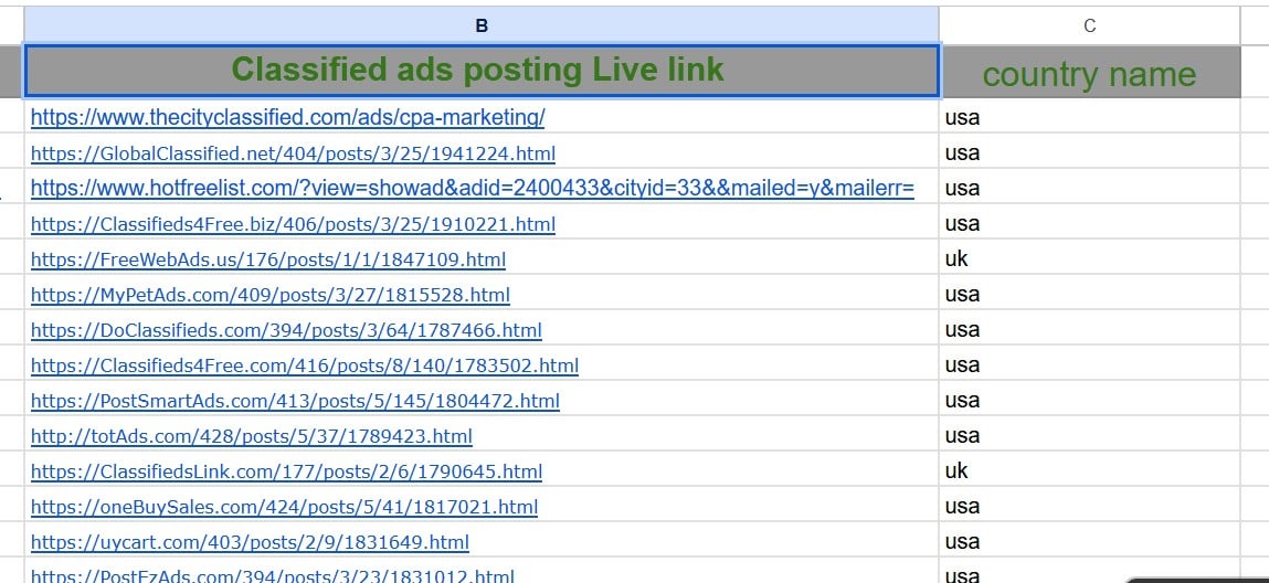 Get 100 Classified ads Posting backlinks with high authority like skyrocket type