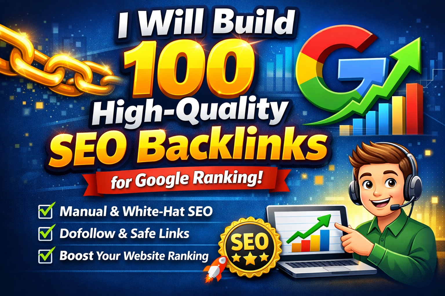 I will build 100 high-quality backlinks to boost your...