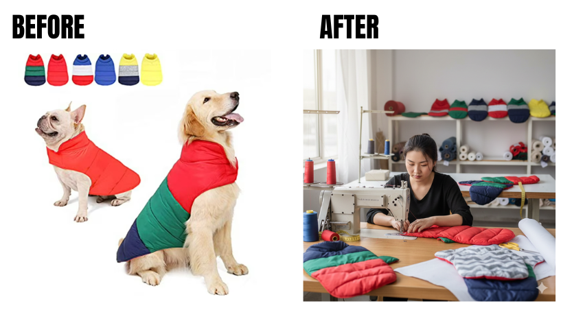 create authentic behind-the-scenes product brand visuals/images for pet Shopify or ecommerce stores