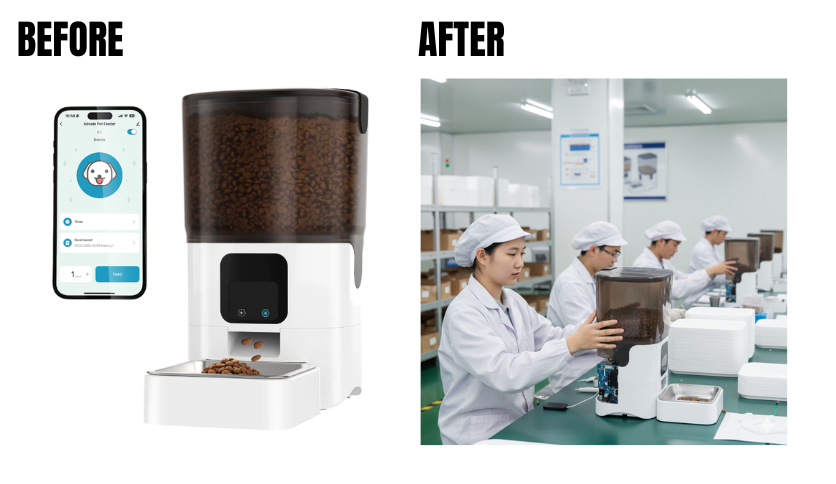 create authentic behind-the-scenes product brand visuals/images for pet Shopify or ecommerce stores