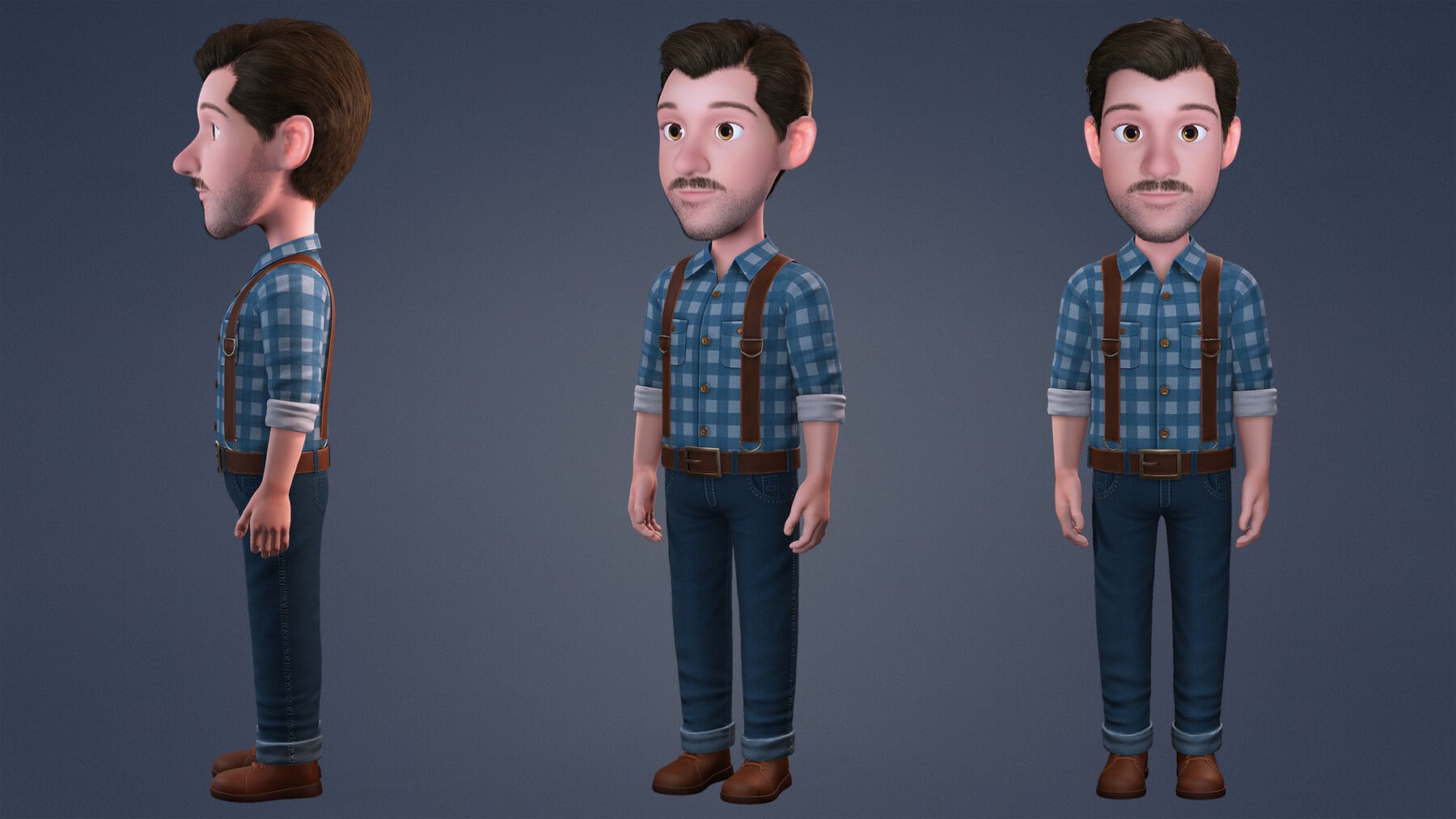 I will create and rig 3d character model in blender, ...