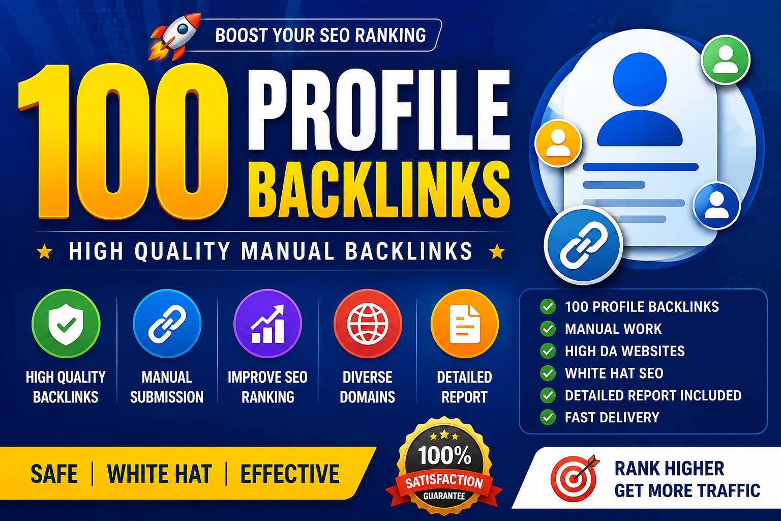 I Will Create 100 High Quality Profile Backlinks for Better SEO and Indexing