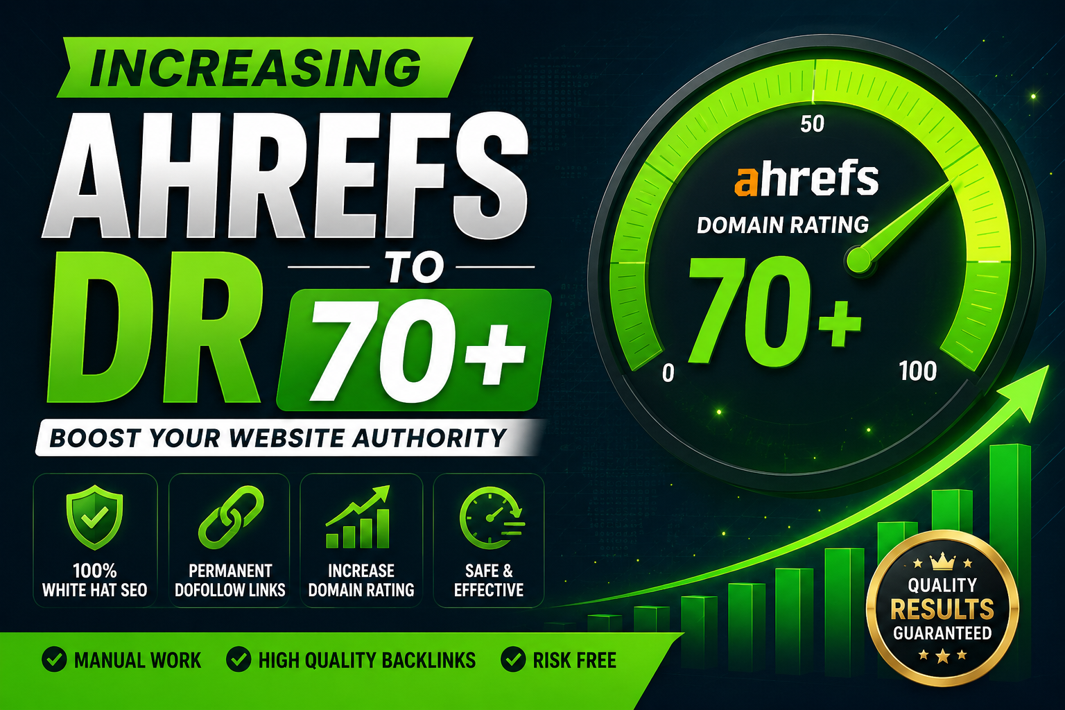 I will increase website Ahrefs DR Domain Rating to 70+ with authority backlinks
