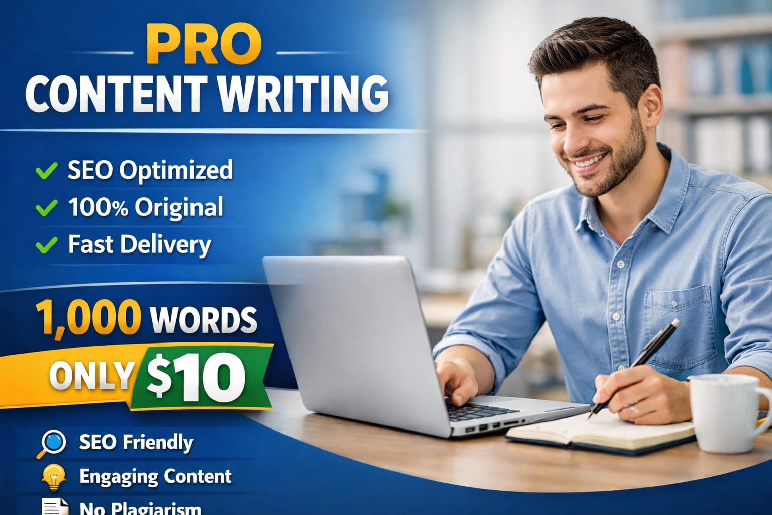I will write up to 1000+ words content for you only