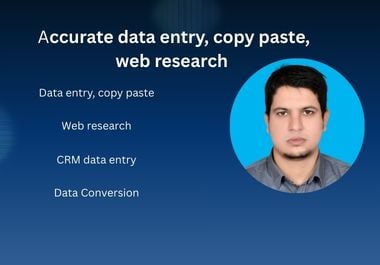 I will do fast and accurate data entry,web research, and typing work