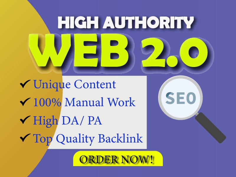 Web 2.0 backlink 80+ manually create with seo friendly and high DA PA 