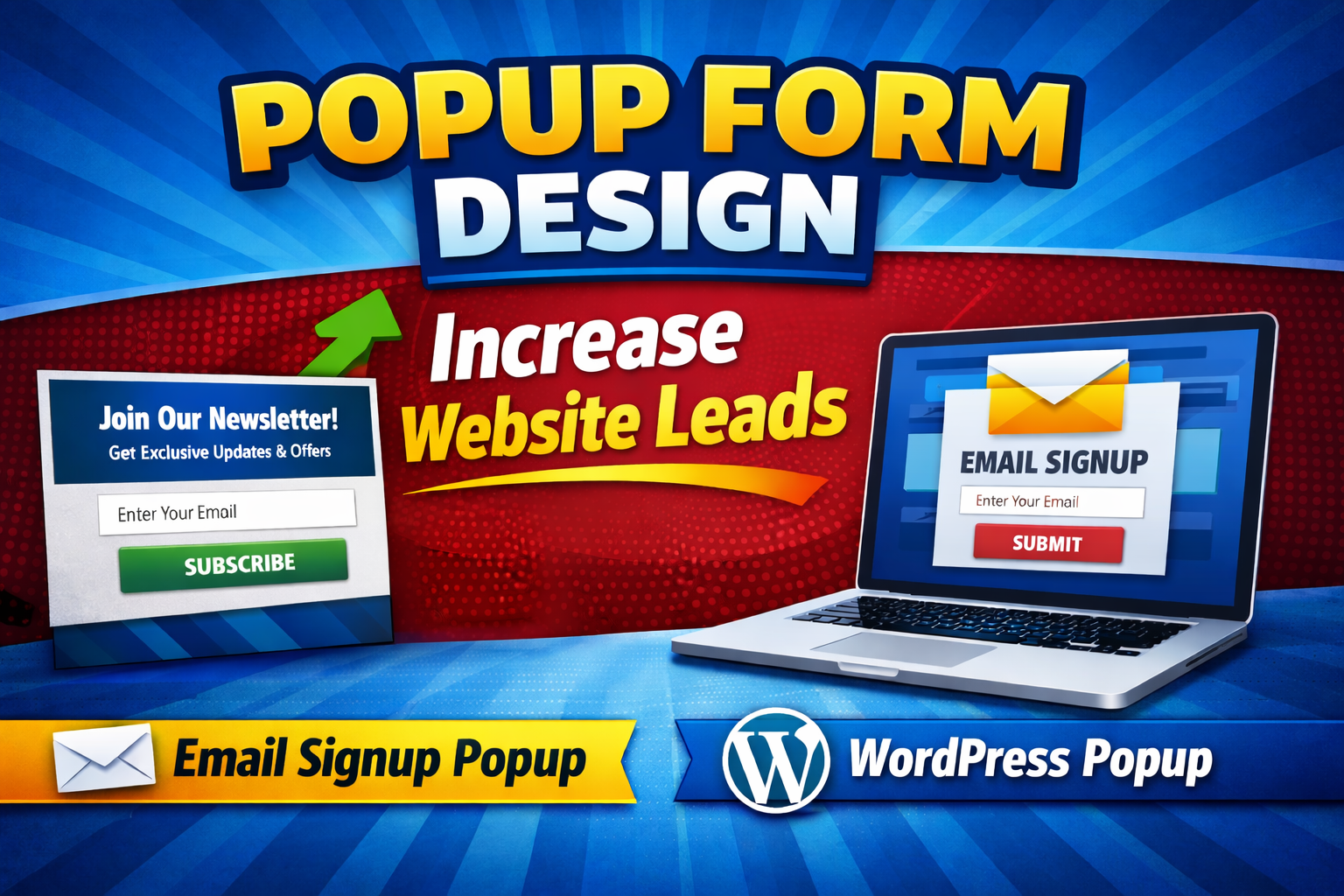 I will design popup form for email capture and lead generation
