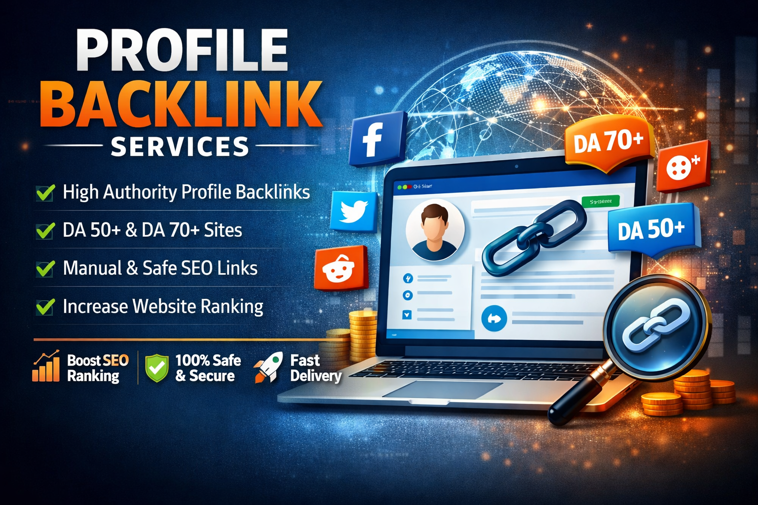 100% Safe Manual Profile Backlinks | High Authority SEO Service