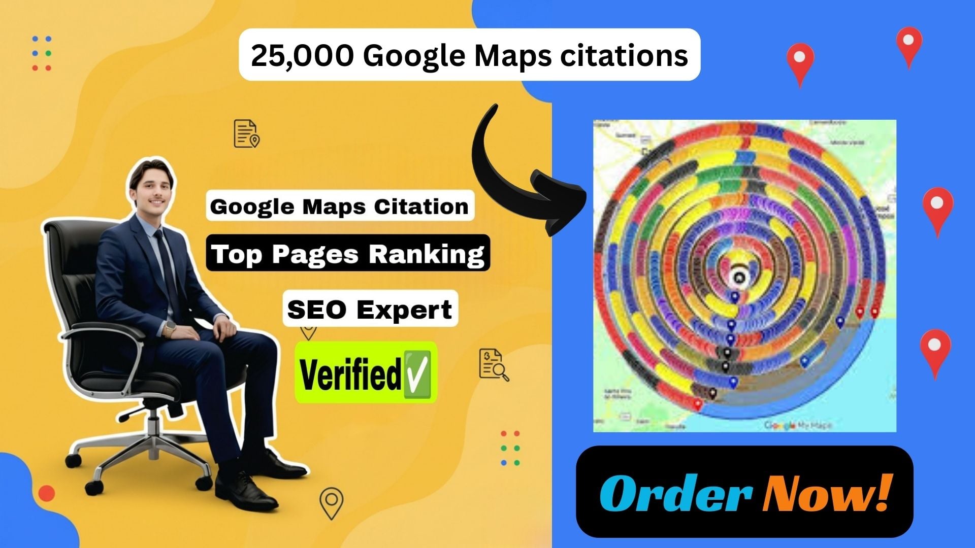 I will do 25,000 high authority Google Maps citations...
