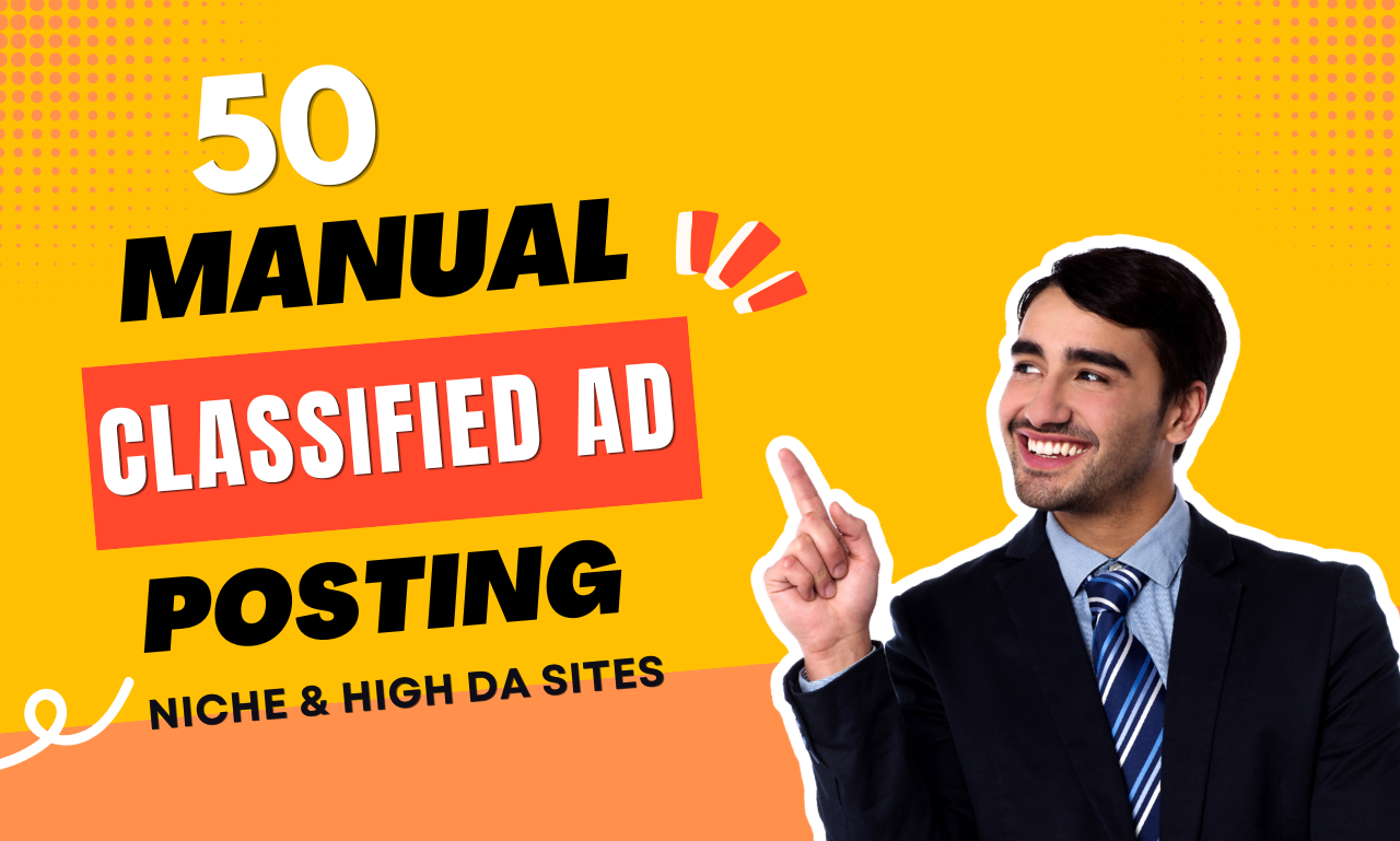 50 Manual Classified Ad Posting on Niche & High DA Sites