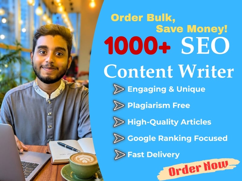 I will write 5 bulk SEO articles of 1000 plus words and save your money