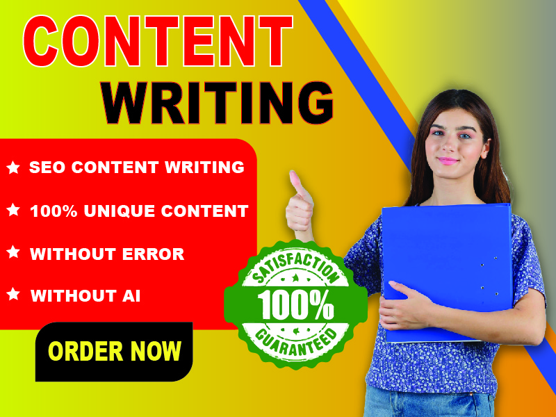 I will provide 100% Unique content with 1000+ word without AI and no ERROR .