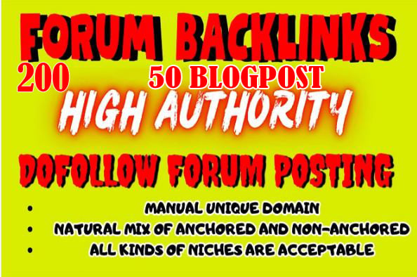 I will 60 unique forum posting dofollow SEO backlinks