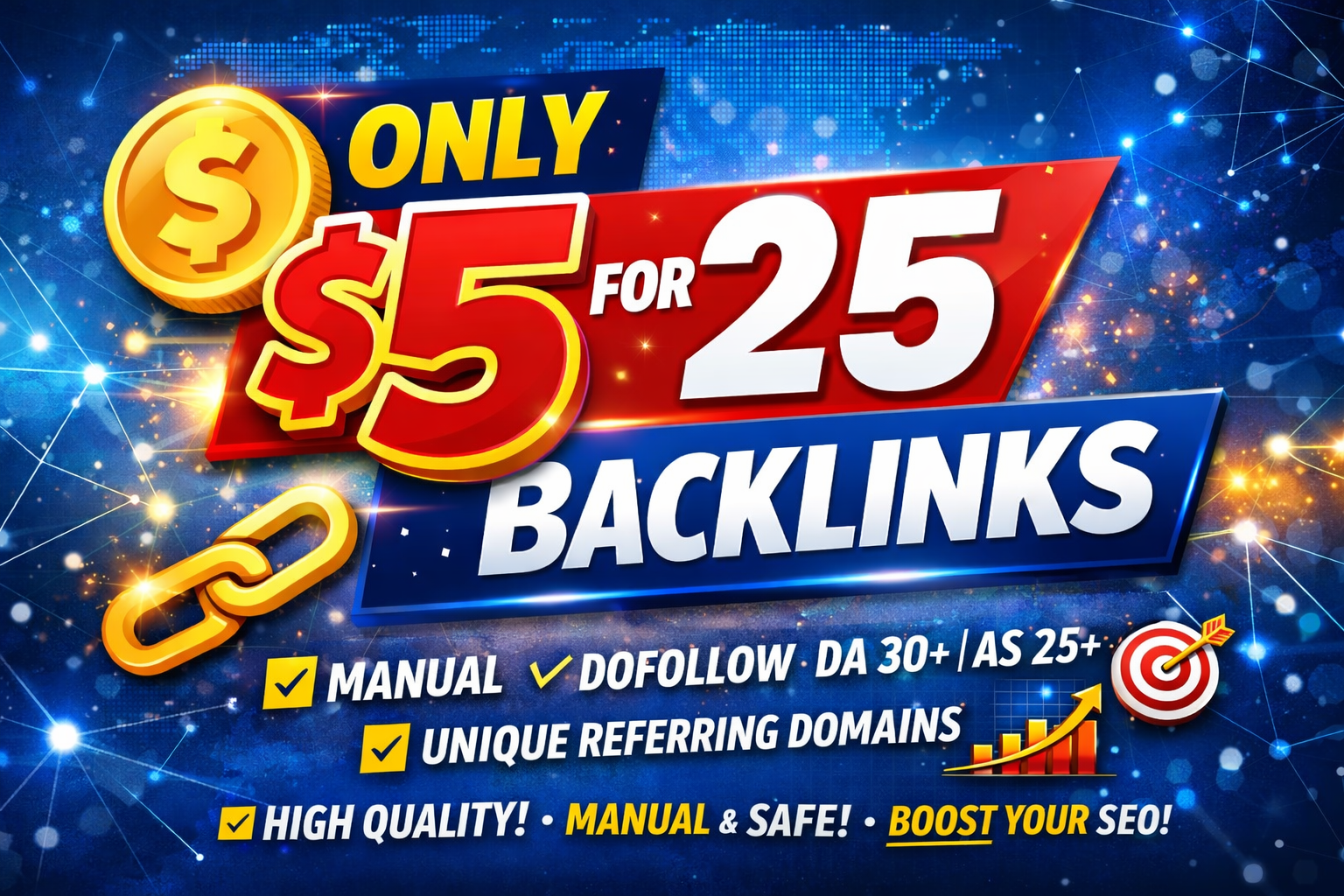 I Will Build 25 Safe Manual DoFollow Backlinks From Real Websites