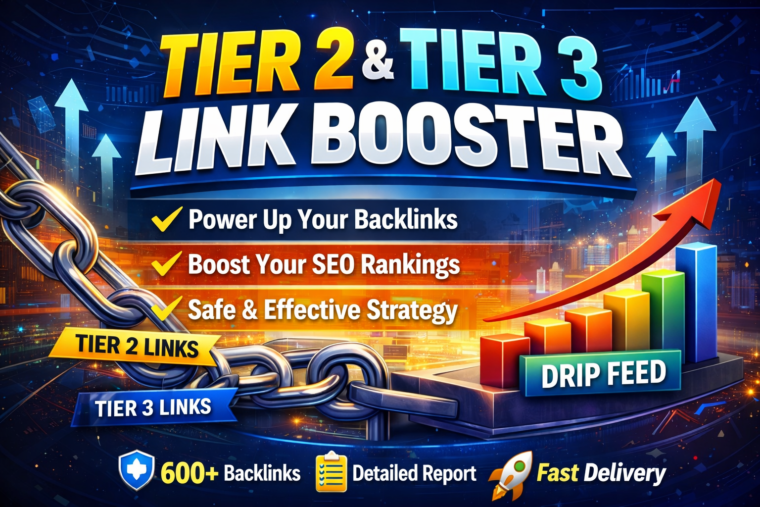 I will build tier 2 and tier 3 backlinks to boost you...