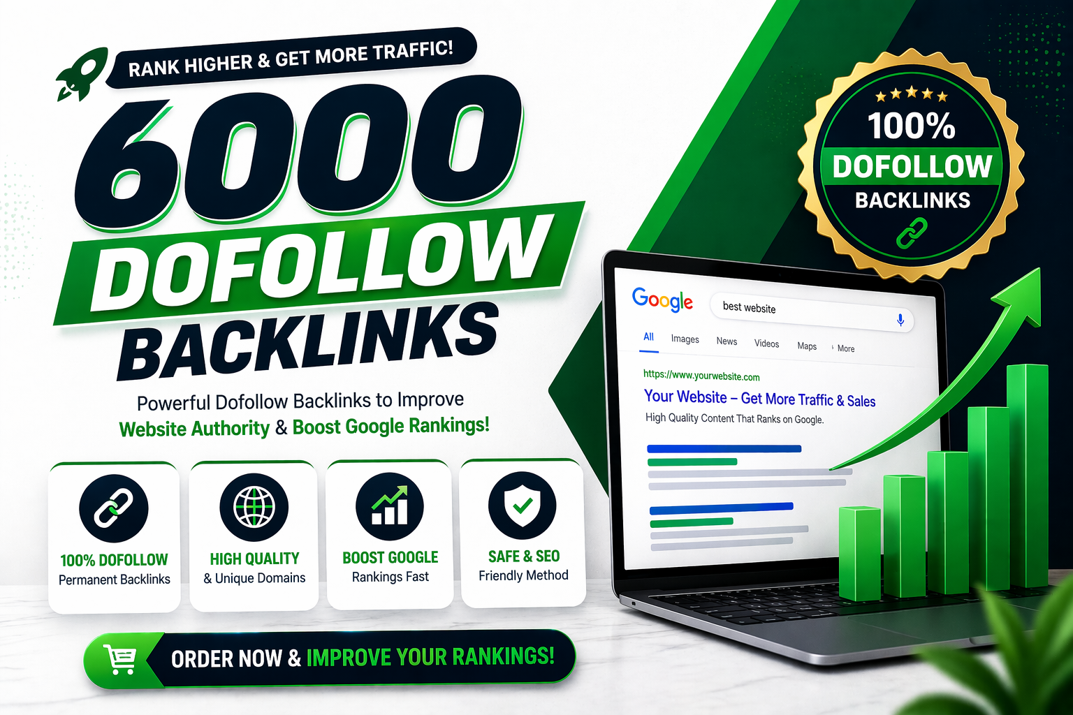 I will build up to 6000 high quality do-follow backlinks to Impove Google rankings