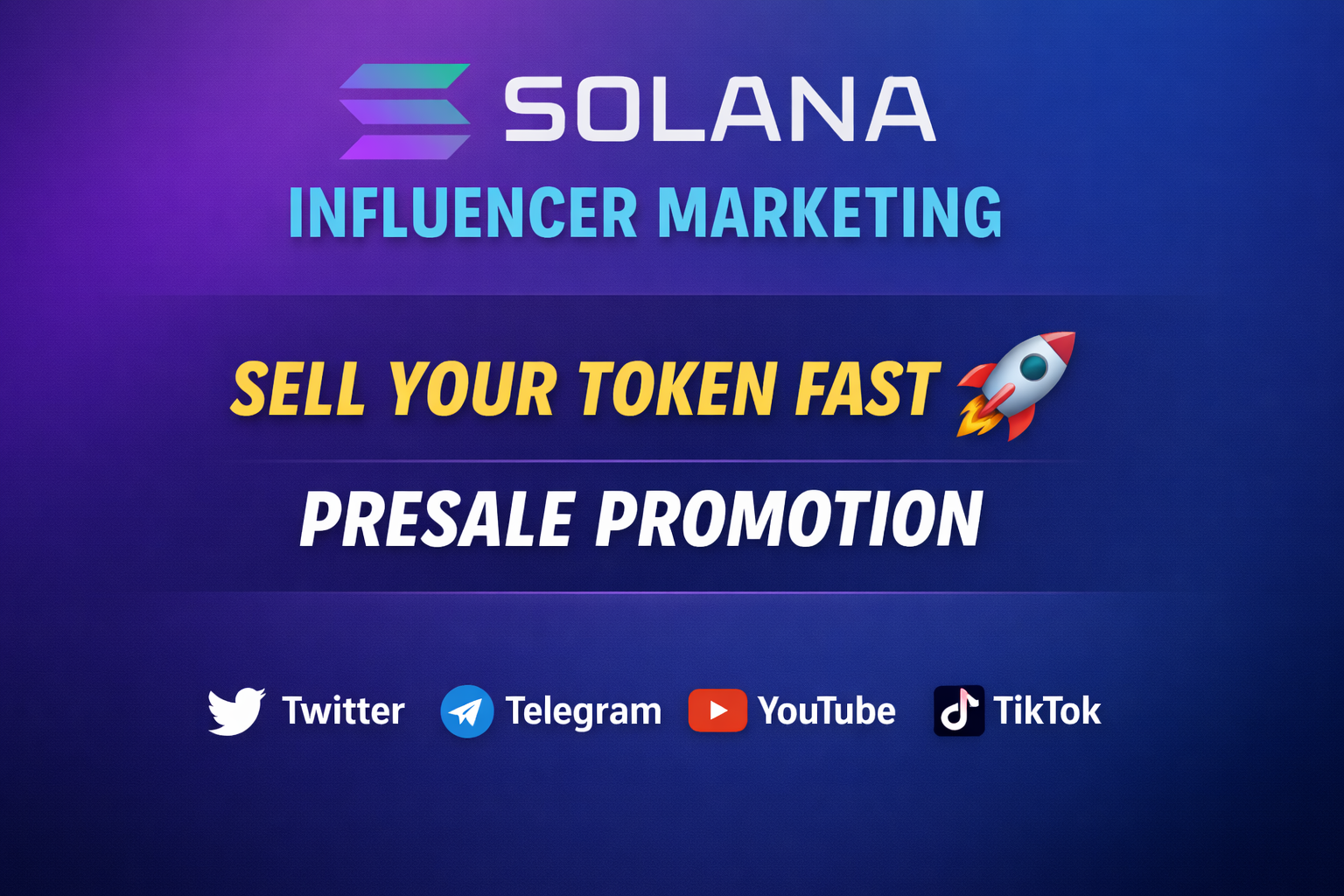 I will do solana influencer promotion to promote your...
