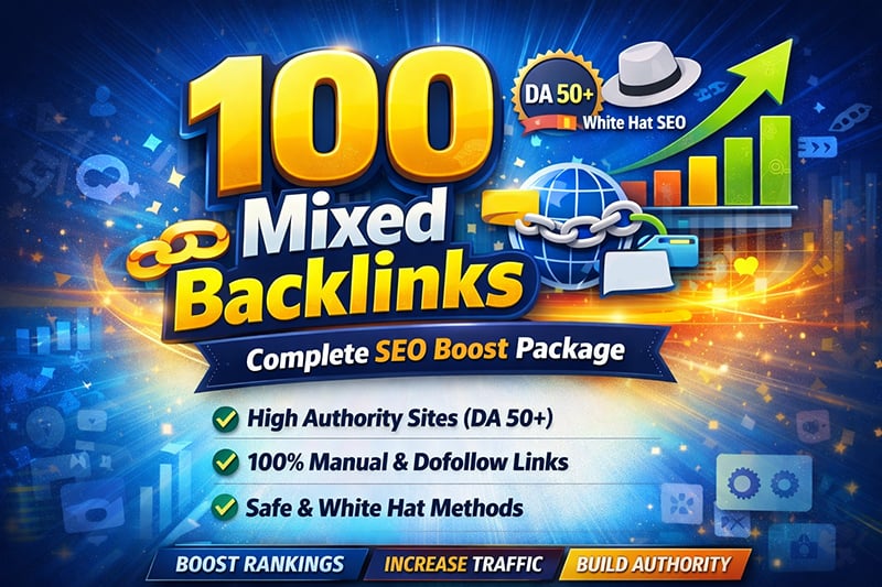 100 Mixed Backlinks Manual SEO Package for Higher Google Rankings