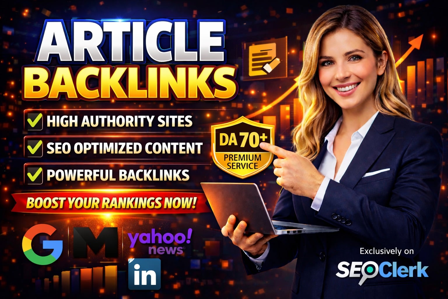50 Premium Article Dofollow SEO Backlinks DA70+ Increase Google Ranking