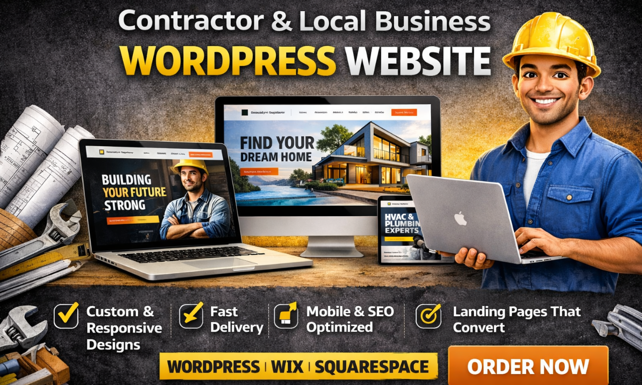 I will build a modern construction or contractor website for roofing, HVAC, real estate