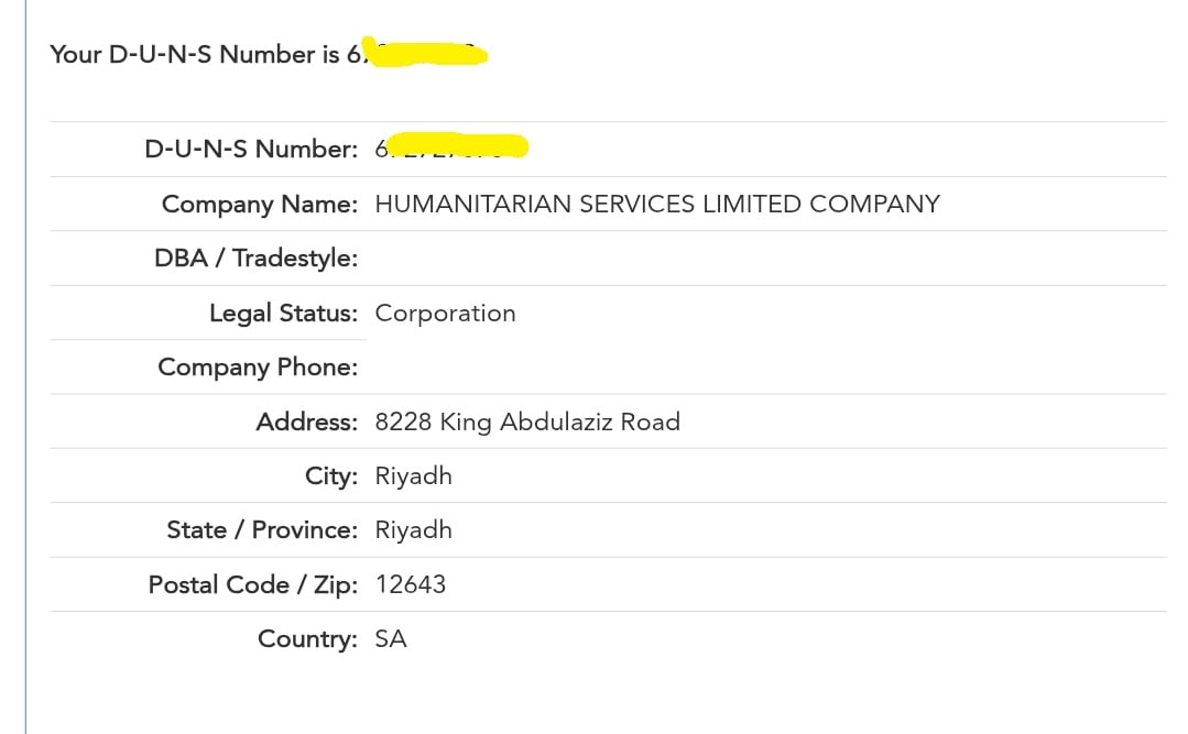 D-U-N-S Number Registration Service Official