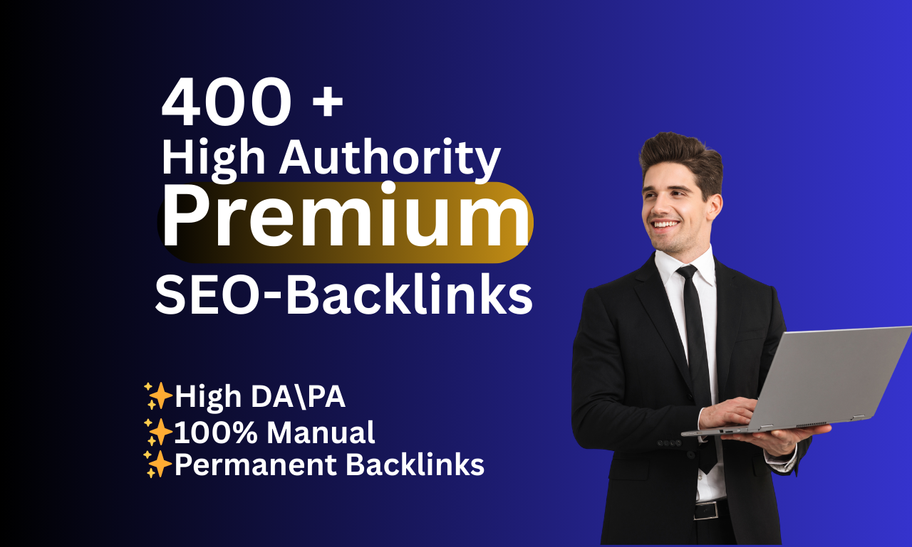 I will manually build 400+ high quality premium backlinks to improve your SEO