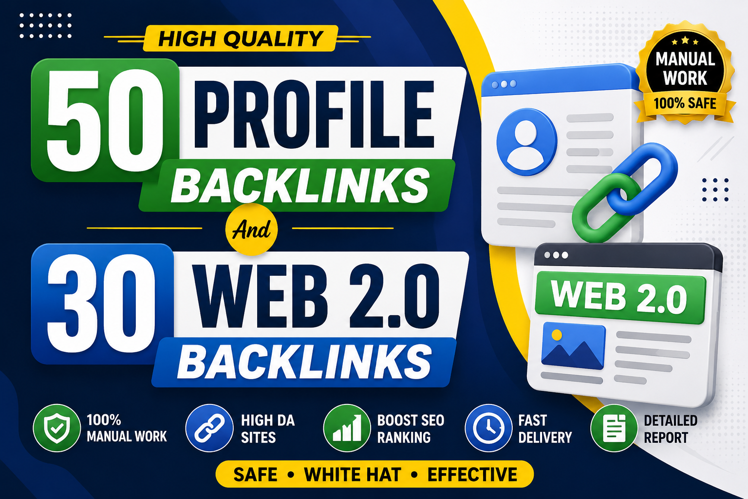 I Will Create 50 High Quality Profile Backlinks and 30 Web 2.0 Backlinks