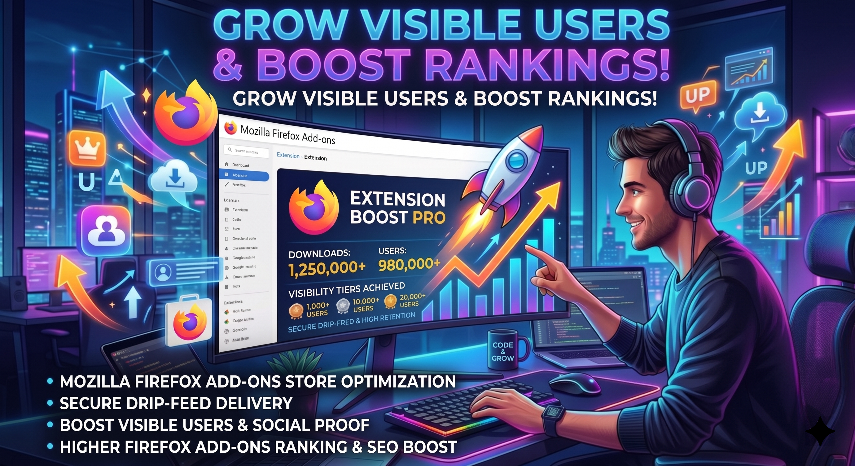  Increase Mozila Add-on (Extension) Users -- Visible Store Counter