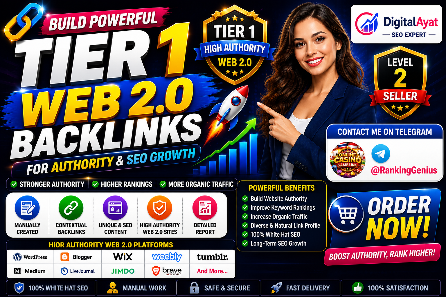 Build 200 Powerful Tier 1 Web 2.0 Backlinks for Authority