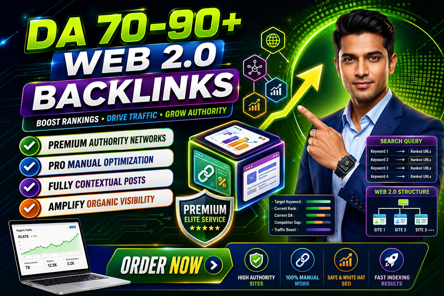 I will provide premium 1200 web 2.0 backlink Boost yo...
