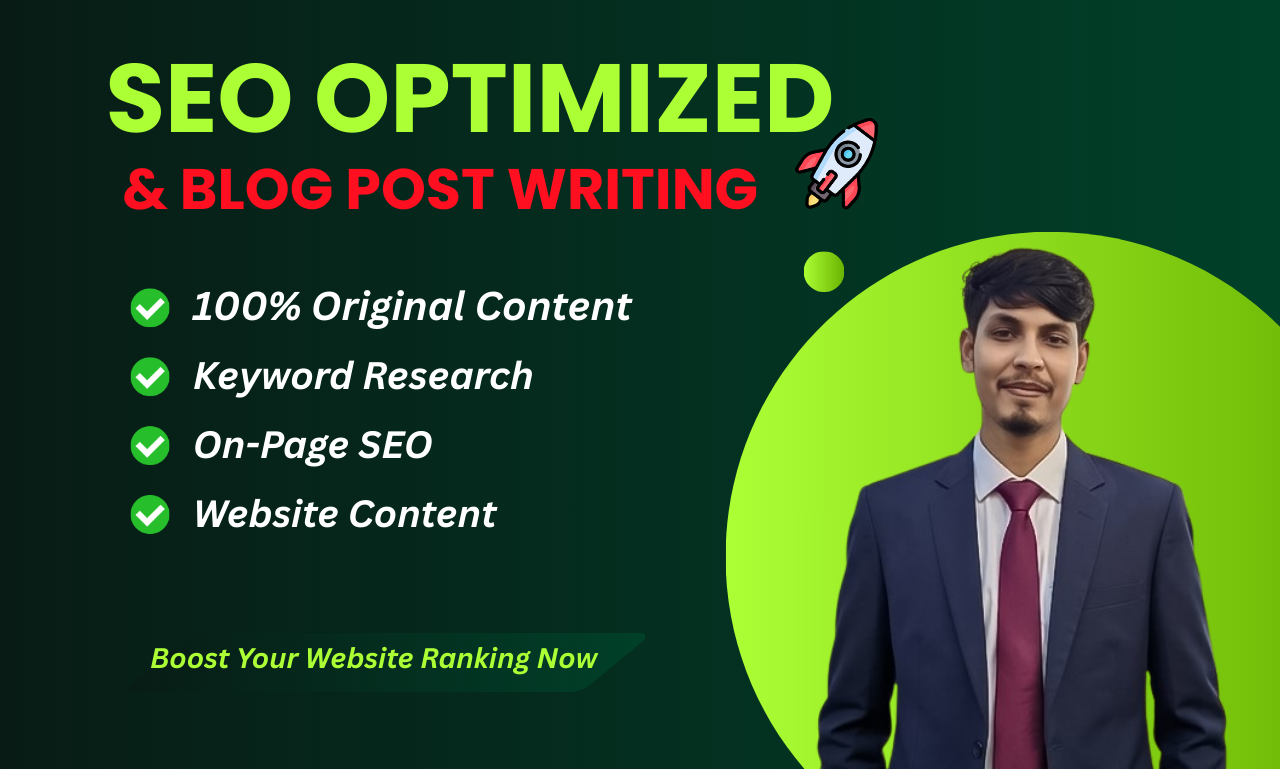 I will write SEO optimized blog posts and website con...