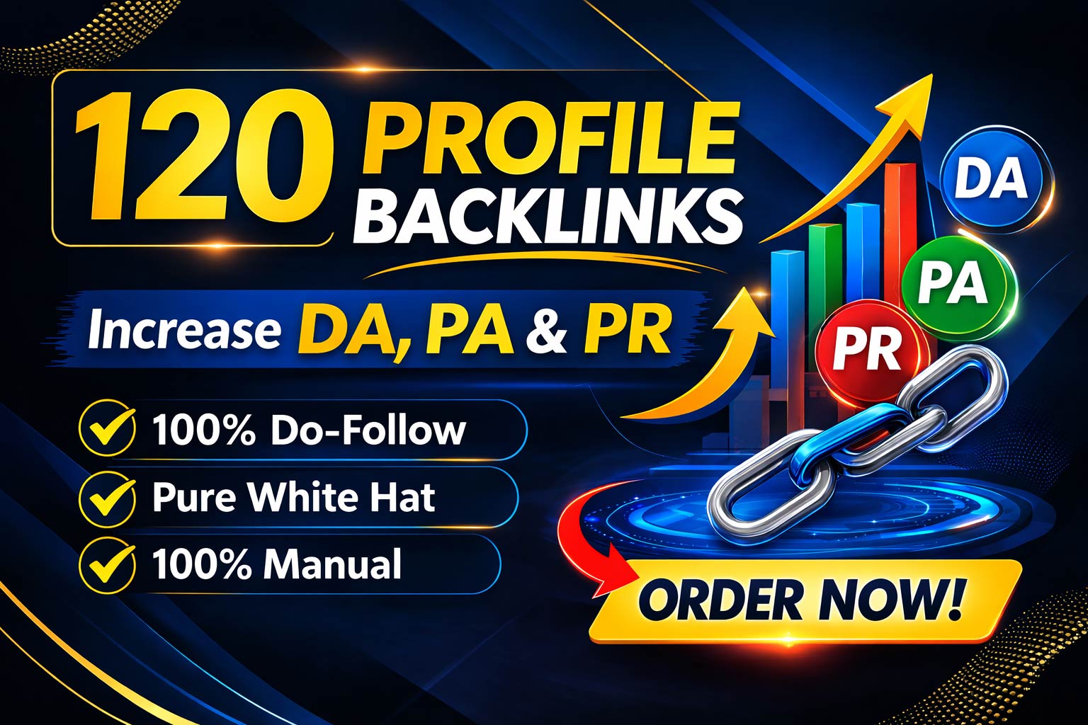 Rank Higher with 120 Profile Backlinks | Increase DA, PA & PR