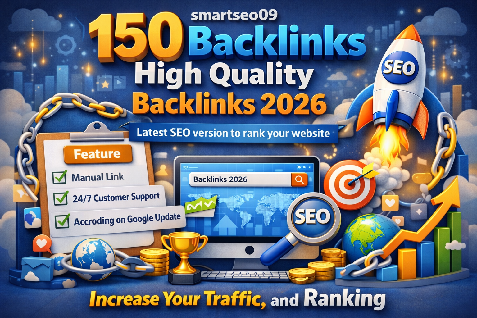150 Backlinks High Quality Backlinks latest version to rank your website and Traffic
