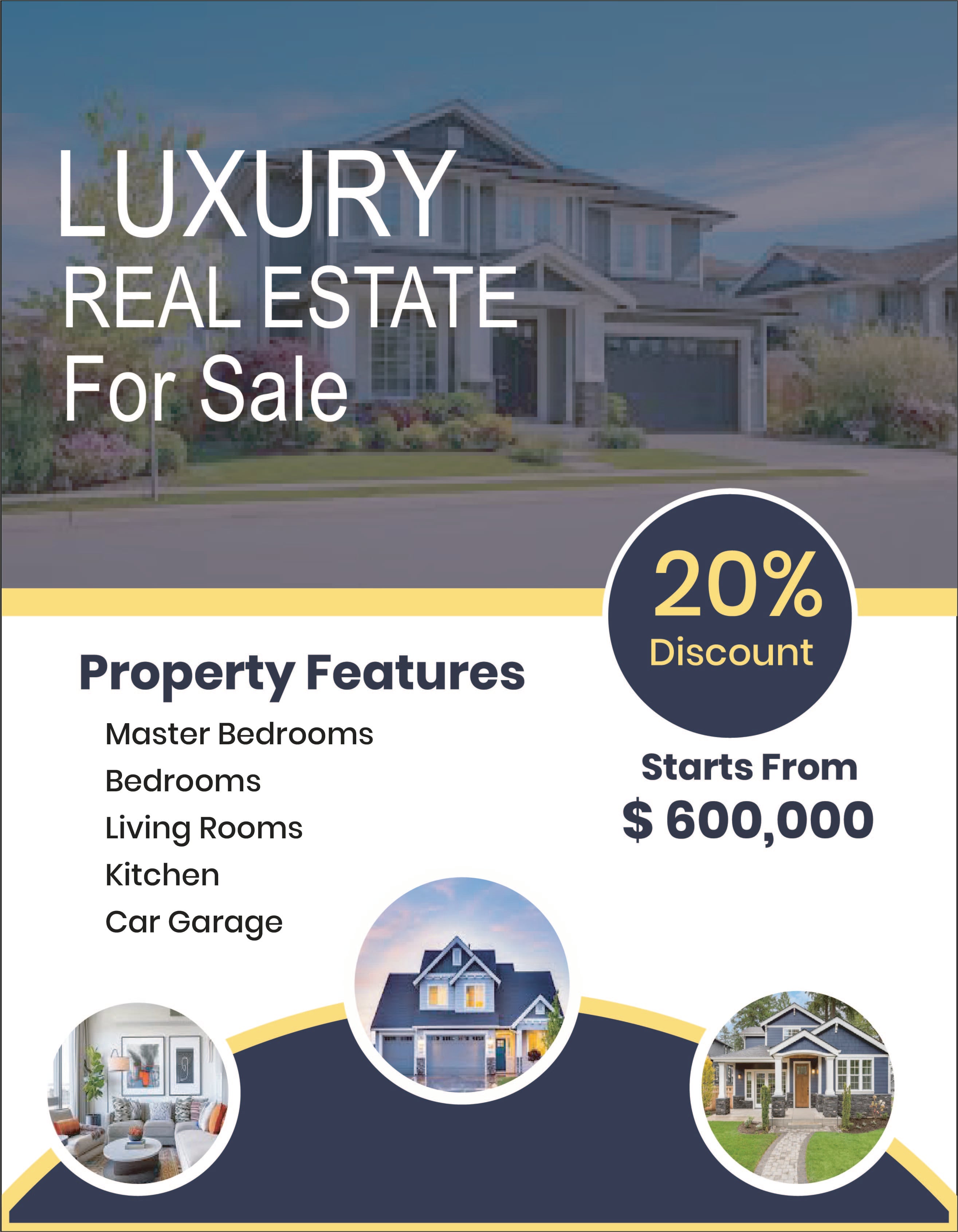 I will create professional luxury real estate flyers.