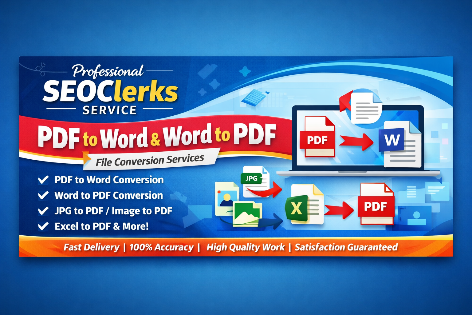 I will convert Word to PDF, PDF to Word, JPG to PDF or PDF to JPF 20 page