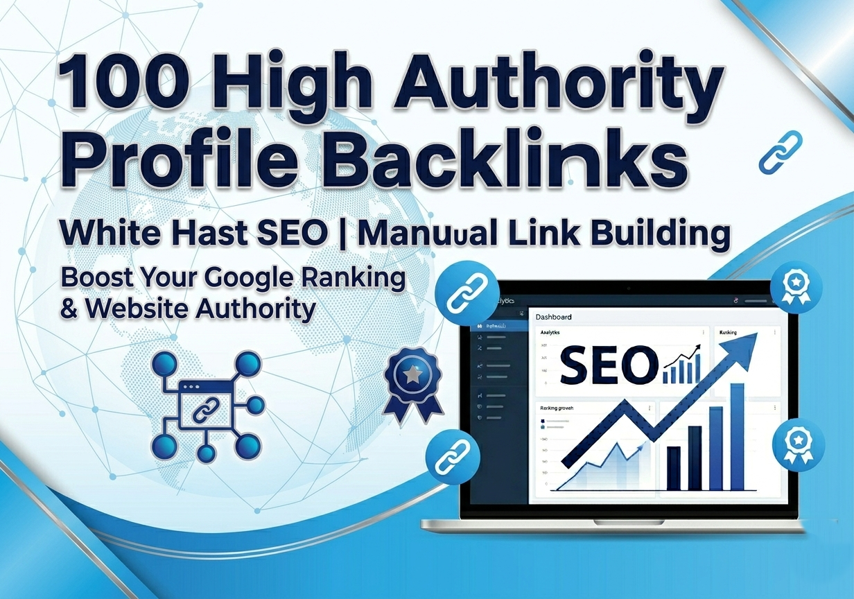 I will build 100 high authority profile backlinks using white hat SEO