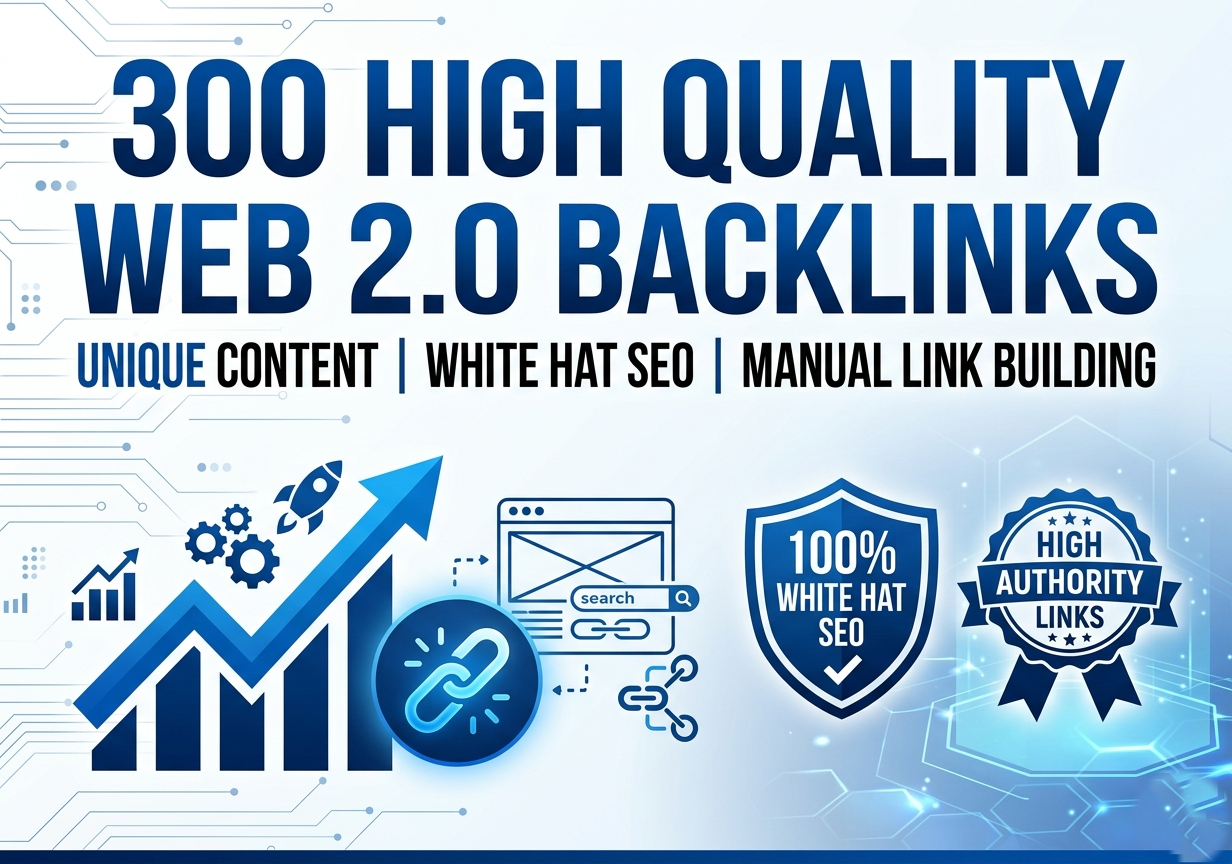 I will build 300 high quality web 2.0 backlinks with unique content and white hat SEO