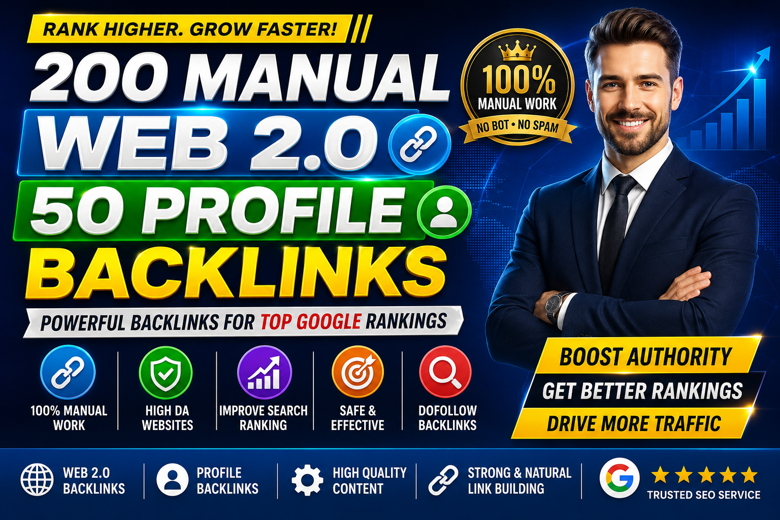I Will Create 200 Manual Web 2.0 & 50 Profile Backlinks for SEO