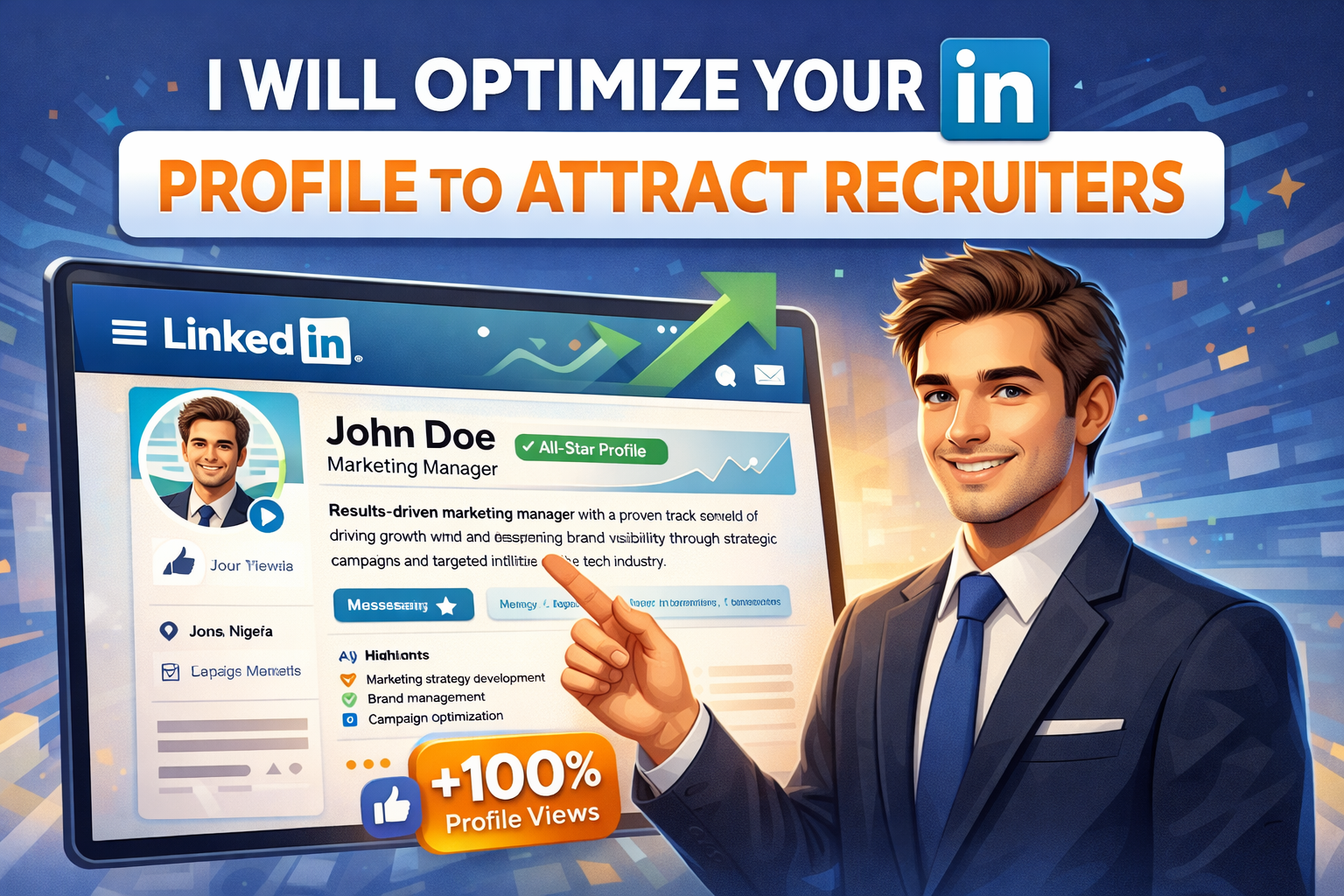 I will optimize your LinkedIn profile to attract recruiters