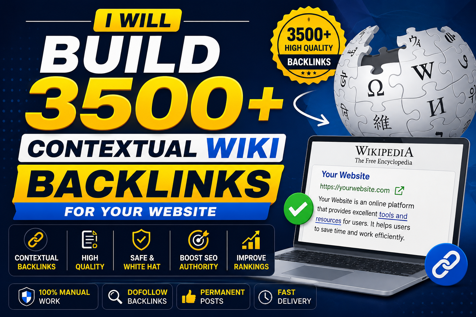 I Will Build 3500+ Contextual Wiki Backlinks for Your Website