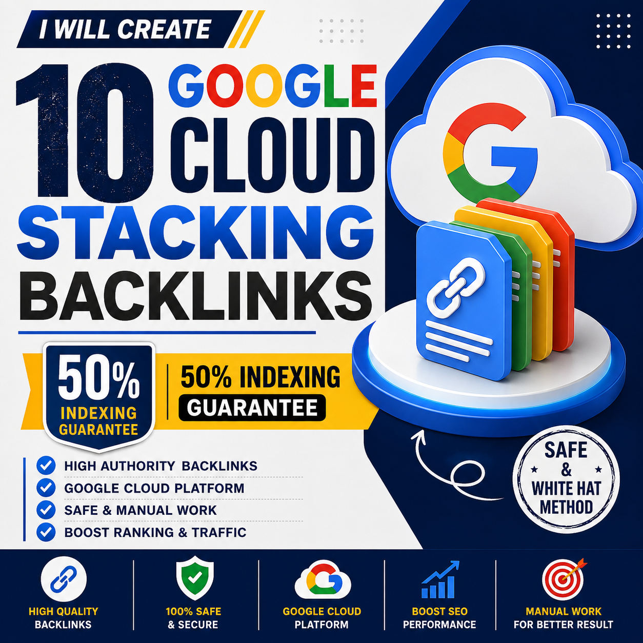 I Will Create 10 Google Cloud Stacking Backlinks With 50% Indexing Guarantee